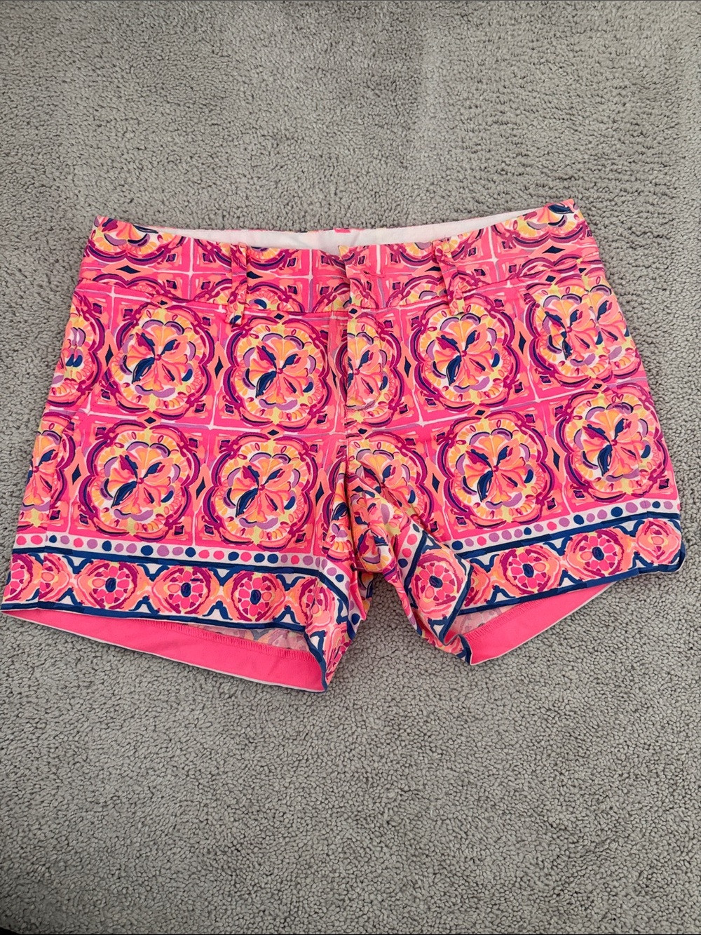 Lilly Pulitzer Callahan Pink Tile-Print Athletic Shorts